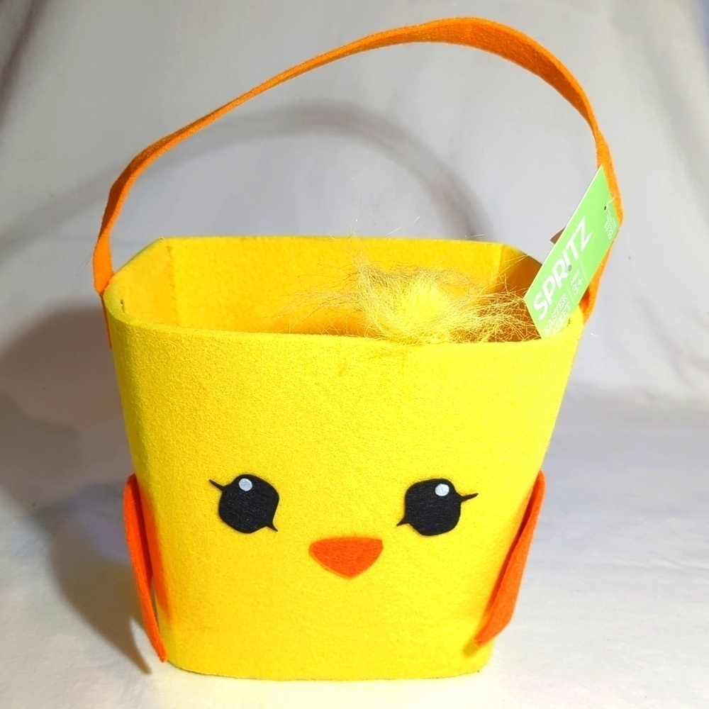 Felt Chick Basket Yellow Easter Spritz Brand NWT